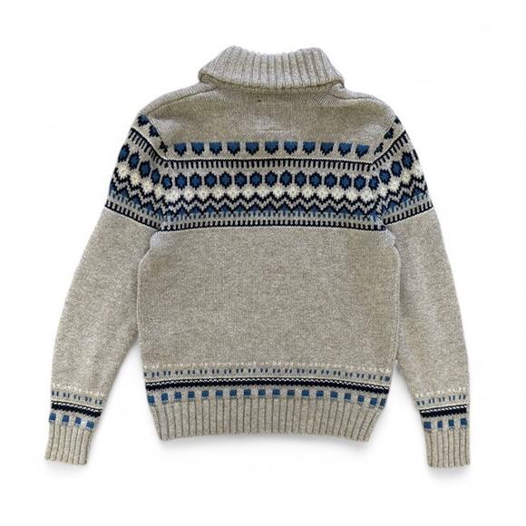 Vintage American Eagle Outfitters Men’s Knit Gray Blue Fair Isle Sweater Size L - Picture 7 of 7